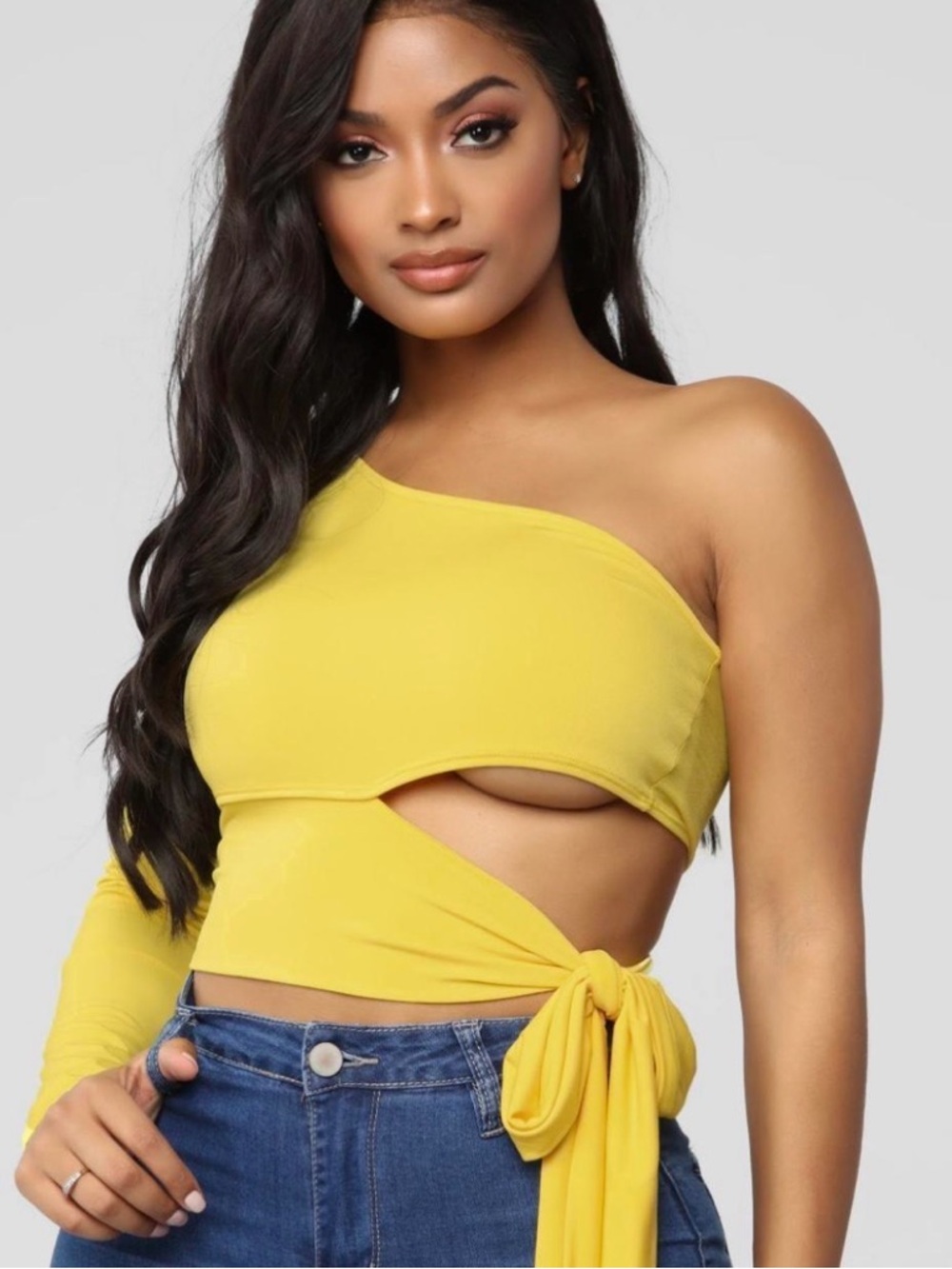 Viola Wrap Mustard Top